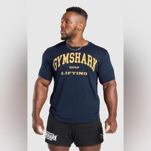 GYMSHARK Men's 2012 Lifting T-Shirt Navy- NWT